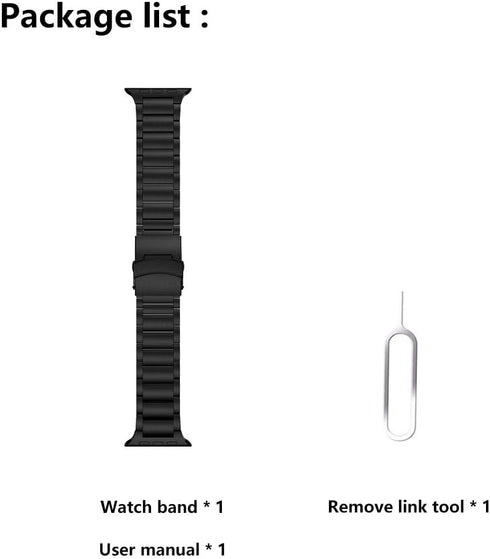 LDFAS Compatible for Apple Watch Band 45mm 44mm 42mm, Sport Stainless Steel Metal Strap with Safety Buckle for iWatch Bands Compatible for Apple W...