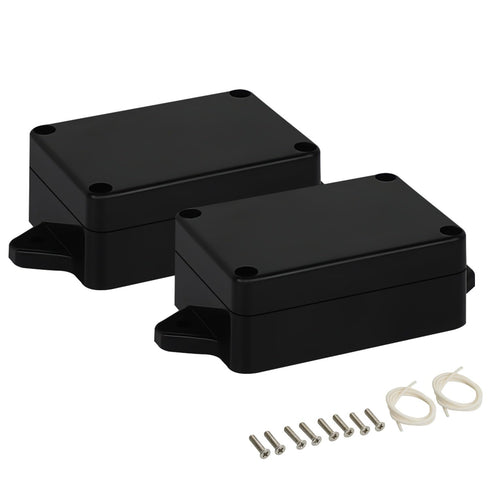 Junction Box Waterproof Dustproof IP65 ABS Plastic Universal Electric Project Enclosure Black with Fixed Ear 3.26"x 2.28"x 1.29"(83 x 58 x 33 mm)(...