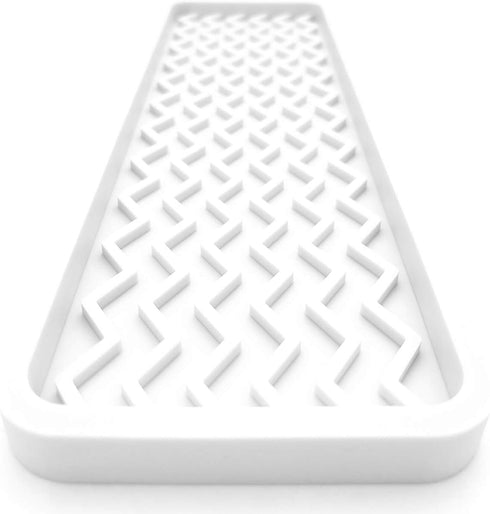 Happitasa Silicone Kitchen Sink Organizer Tray, Sponge Holder and Countertop Protector | Bathroom and Kitchen Soap Dish and Dispenser Tray (White,...