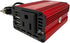 150W red car Power Inverter Converter Plug Adapter 12V to 110V 3.1A Dual USB Outlet for Travel Camping Outdoor All Smartphones Road Trips with Fas...