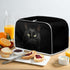 3D Black Cat Toaster Cover Slice Wide Slot, Cute Kitten Kitchen Appliance Cover, Aesthetic Animals Art Universal Size Microwave Toaster Oven Cover...
