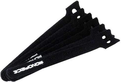 Monoprice Hook & Loop Fastening Cable Ties 6inch, 100pcs/Pack - Black...