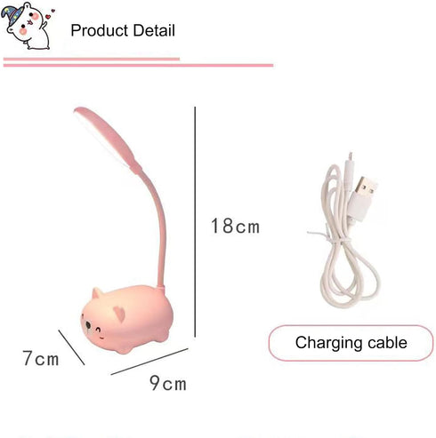 LED Kids Lamp, Mini Cat Table Lamp, Portable LED Night Light, Cute Desk Lamp, Foldable USB Rechargeable Reading Light Children's Bedroom (Green)...