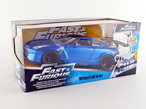 Jada Toys Fast & Furious 1:24 2009 Brian's Nissan GT-R R35 Ben Sopra Die-cast Car, Toys for Kids and Adults Blue...