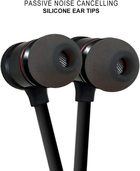 Wireless Magnetic Rechargeable Ear Buds, in line mic, Volume, Play/Pause Controls (Black)...