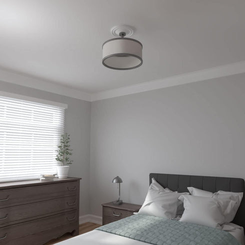 Ekena Millwork CM12RE Reece Ceiling Medallion, 12"OD x 1 3/4"P (Fits Canopies up to 2 3/8"), Factory Primed...