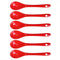 Red 6 pcs Porcelain Egg Spoons Ceramic Spoons 4.7 inch Coffee Dessert Yogurt Tea Milky Tea...