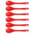Red 6 pcs Porcelain Egg Spoons Ceramic Spoons 4.7 inch Coffee Dessert Yogurt Tea Milky Tea...