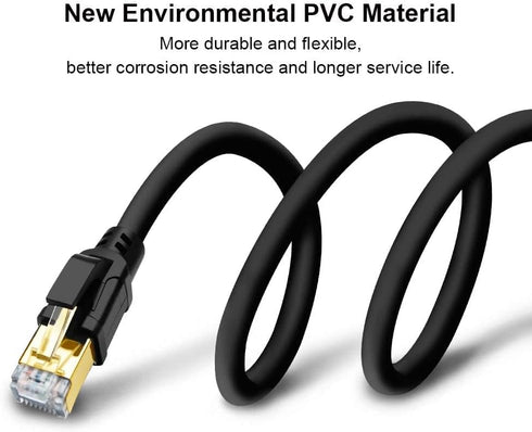 Yauhody CAT 8 Ethernet Cable 20FT, High Speed 40Gbps 2000MHz SFTP Internet Network LAN Wire Cables with Gold Plated RJ45 Connector for Router, Mod...