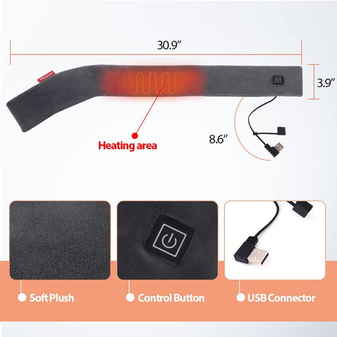 USB Heated Scarf, Portable Electric Neck Heating Pad Wrap for Pain Relief, Thermal Hot Compress Neck Heat Therapy for Soreness Stiffness Cervical ...