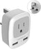TESSAN UK Ireland Hong Kong Power Adapter, International Travel Plug with 2 USB, Type G Converter Outlet Adaptor Charger for USA to British Englan...