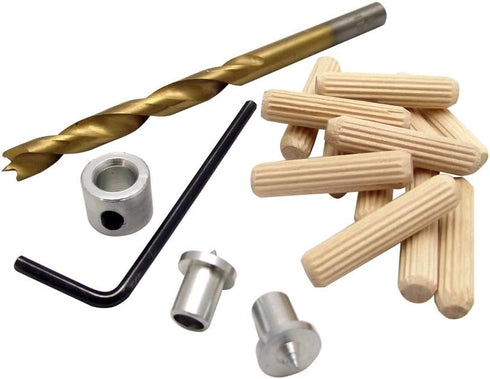 Milescraft 5339 Dowel Kit 3/8in - Includes Brad Point Drill Bit, Fluted Wooden Dowel Pins With Chamfered Ends (10pcs), 2 Dowel Tenon Centers, and ...