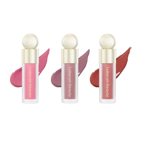 3 Pcs Soft Liquid Blush, Beauty Makeup for Long-Lasting, Natural Skin Tint, Moisturizing Face Stick for Cheek, Matte Finish Looking(#02Happy+#03Ho...