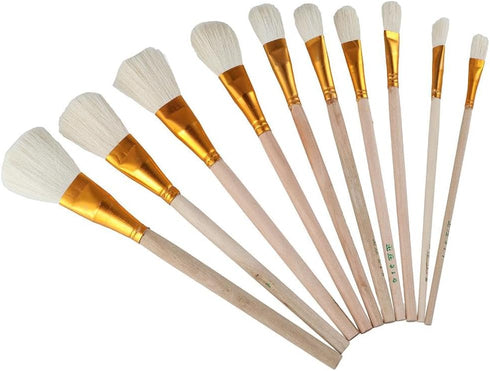 10Pcs Gilding Brush Set Goat Hair Paint Brush Sweep Mop Metallic Foil Flakes Paint Brushes for Art Crafts Supplies...