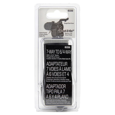 Reese Towpower 85350 7-Way to 6-Pin & 4-Way Flat Trailer Wiring Adapter with LED Circuit Tester, Designed for 12 Volt Systems, Corrosion Resistant...