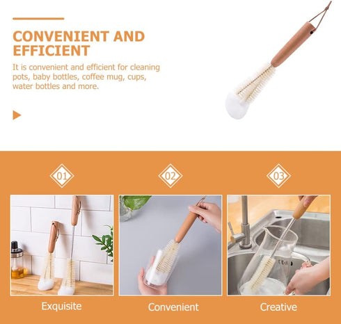 Bottle Brush Cleaner Bottle Cleaning Brush Short Handle Bottle Cleaner Water Bottle Brush Dish Scrub Brush for Cups Coffee Mugs Tea Pots Kettle Bo...