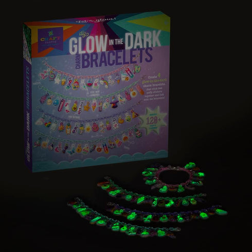 Craft-tastic DIY Glow in The Dark Charm Bracelets – Design 4 Customizable Bracelets with 120+ Easy-to-Make Puffy Sticker Charms – Creative Arts & ...