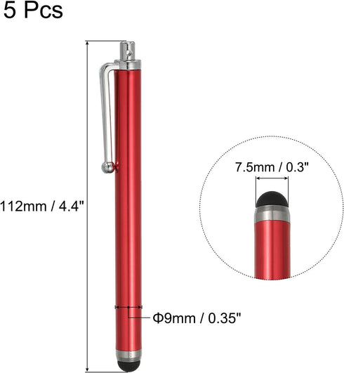 MECCANIXITY 5pcs Stylus Pens for Touch Screens Universal Capacitive High Sensitivity for Phone Tablet All Capacitive Touch Screen Device, Red......