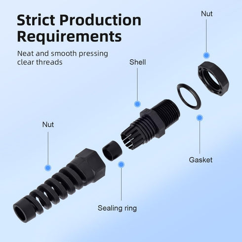Strain Relief Cord Connector, CGELE 2 Pack NPT 1/2" Waterproof Cable Gland Cord Grip Spiral Adjustable Connector Strain Relief Cord Connectors Joi...