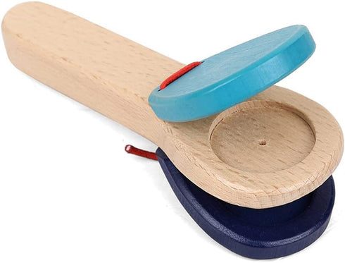 Toyvian Kids Wooden Toys Musical Wooden Castanet Clapper Finger Castanet Board Educational Early Learning Musical Percussion (Random Color) Handle...