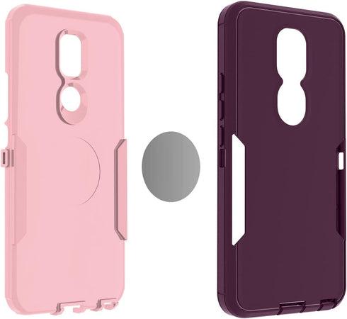 Asuwish Phone Case for Cricket Icon 3/Splendor/AT&T Motivate 2 with Tempered Glass Screen Protector Cover and Slim Rugged Hybrid Dual Layer Cell A...