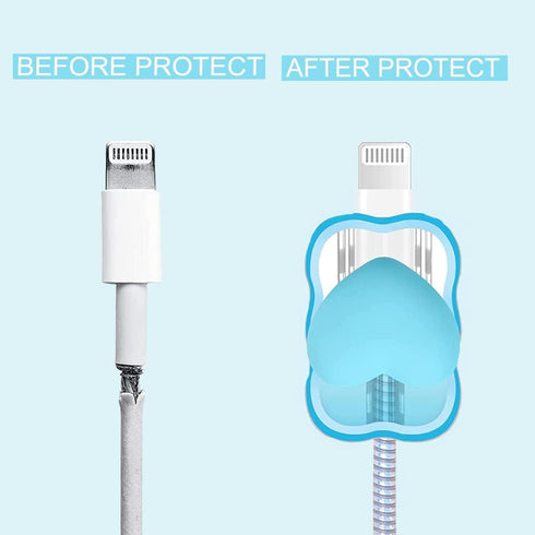5 in 1 DIY 18W 20W Heart Shape Protector Data Cable USB Charger Line Earphone Wire Saver Organizer Compatible with iPhone 11 12 13 14 15 Pro Max (...
