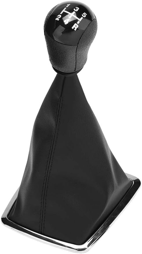 Gear Stick Shift Knob?5 Speed Gear Stick Shift Knob and Gaiter Boot Cover for MK2 2004 to 2008,Artificial Leather and Plastic,Black...