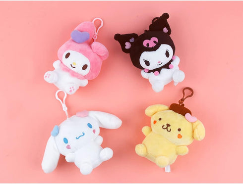 Cutie Hello Kitty Friends Character Plush Bag Clip Keychain Backpack Hanger 1PC 4.7in Kuromi Cutie...
