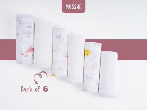 6 Pack Muslin Squares, Muslin Swaddle Blankets- Burb Cloths for Newborn - Baby Blanket, Baby Wrap for Boys & Girls -Absorbent & Breathable and Ide...