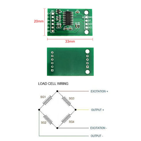 ShangHJ 4 Sets Digital Load Cell Weight Sensor + HX711 ADC Module Weighing Sensor for Arduino DIY Portable Electronic Kitchen Scale Kit (10kg)...