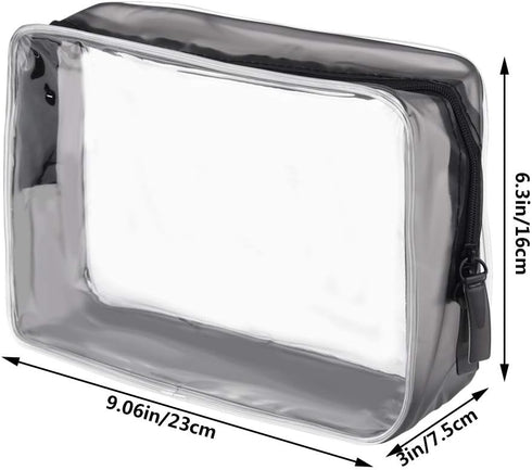 5 Packs Clear Cosmetics Bag TSA Approved, PVC Zippered Toiletry Carry Pouch Portable Makeup Bag for Vacation Travel, Bathroom and Organizing Water...