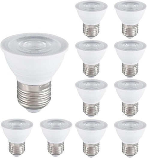 10 Pack PAR16 LED Light Bulb Short Neck,Dimmable,5W, 500LM, LED Flood Lights (50W Halogen Equivalent) Recessed Spotlights Floor Lamp,E26 Screw Bas...