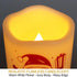 Set of 2 Wavy Edge Christmas 3x4 LED Pillar Candles Outdoor Waterproof - Ivory Pillar Candles Battery Powered with Timer Warm White Unscented Outd...