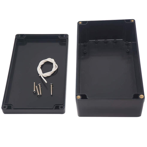 Project Box IP65 Waterproof Dustproof Junction Boxes ABS Plastic DIY Electronic Case, Indoor & Outdoor Electrical Box Power Cord Enclosure Black 7...