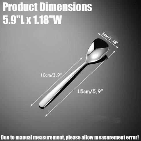 Small Square Spoons,SUS304 Stainless Steel 5.9inch Spoons for Ice Cream, Sugar,Cake,Coffee,and Desserts Set of 5...
