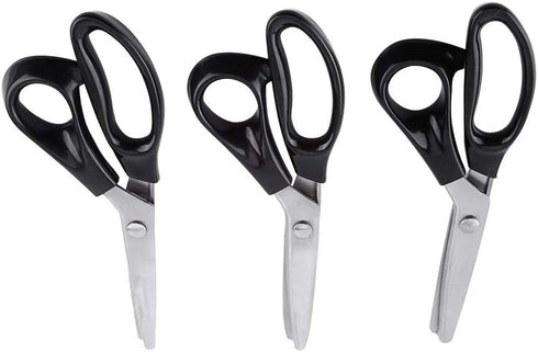 Pinking Shears, Fabric Decorative Round Stainless Steel Pinking Shears Professional Zig Zag Craft Scissors (7mm)...