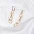 14K Gold Plated Paperclip Alloy Link Chain Choker Necklace Bracelet Earrings Set Punk Oval Dainty Chunky Chain Flat Link Costume Jewelry Set for W...