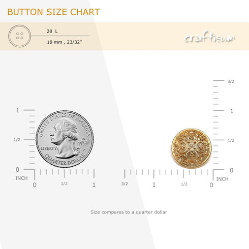 Vintage Hollow Embossed Metal Shank Sewing Buttons 20 Pcs - 18mm, 23/32"...