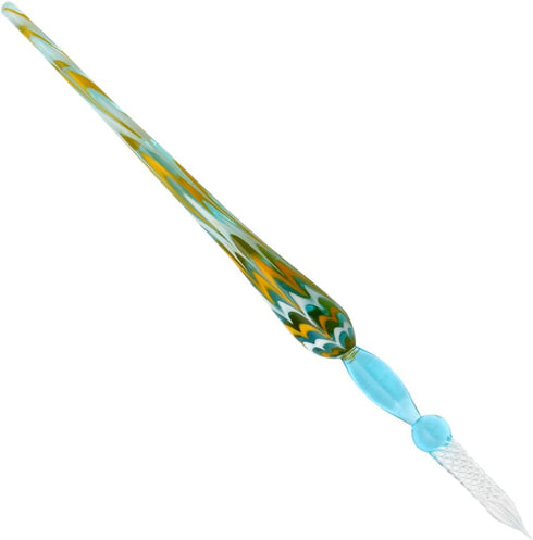 Gullor Vintage Glass Dip Pen - Crystal Blue Signature Pen Gift, Handmade...