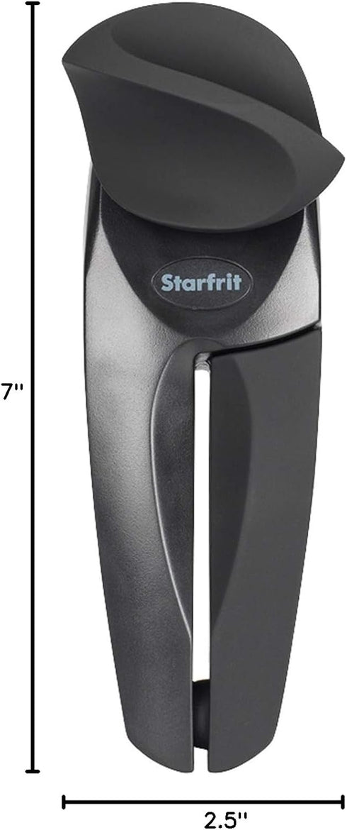 Starfrit MightiCan Can Opener - Safe - Holds Lid and Leaves No Sharp Edges on Lid - 3 year warranty - Comfort Grip - Heavy Duty Non-Slip Knob...
