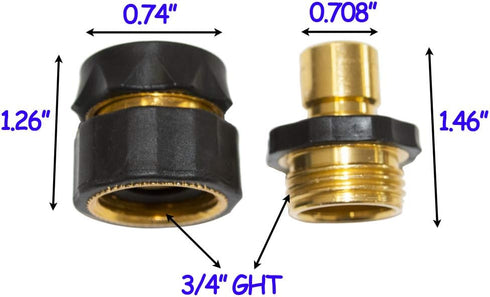 HQMPC Garden Hose Connector Garden Hose Quick Connector Male and Female 3/4" GHT 6 SETS …...