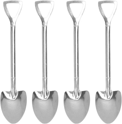 Ice Cream Spoon, Stainless Steel Cute Shovel Spoon Innovative Food Grade Material Reusable Sugar Dessert Cake Spoon for Home Cafe(4 Pointed Shovel...