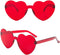 Valentines Heart Shape Sunglasses Red Color Rimless Love Heart Eyewear Cute Heart Glasses for Women Girl Party Favor, 2 Pieces...