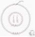 Tatibana 4 Pcs Pearl Jewelry Set 1920s Costume Jewelry Pearl Necklaces Pearl Hoop Earring Pearl Bracelet Pearl Ring for Women Wedding Jewelry Sets...