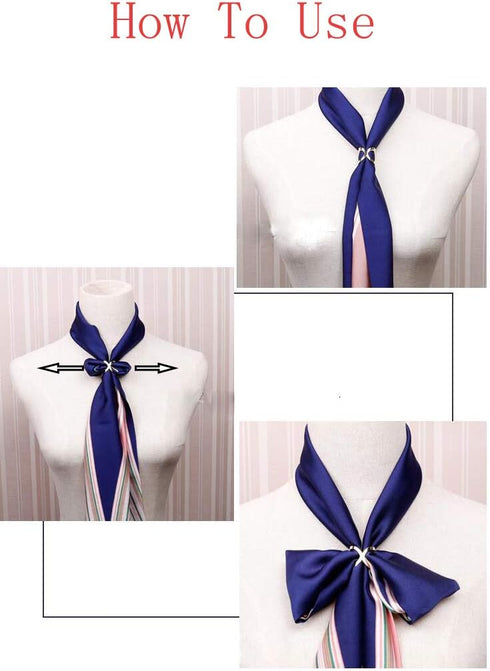 2PCS Women Lady Girls Simple Fashion X Shape Scarves Buckle Scarf Clip Scarf Ring Wrap Clamp Silk Scarf Clasp Holder for Clothing Neckerchief Shaw...