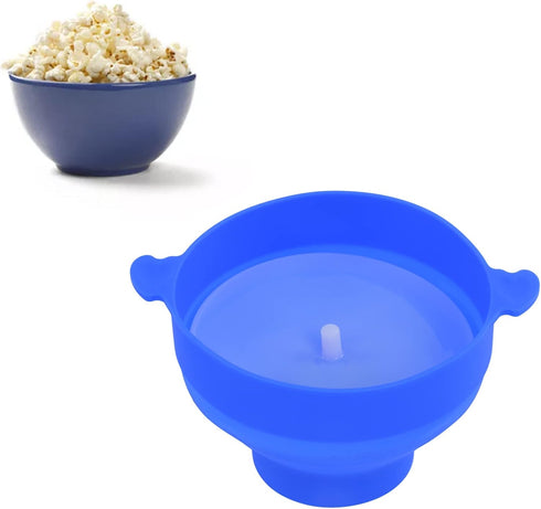 Popcorn Maker, Microwave Silicone Popcorn Popper with Lid and Handles Hot Air Big Size Collapsible Bowl Dishwasher Red High Temperature Resistance...