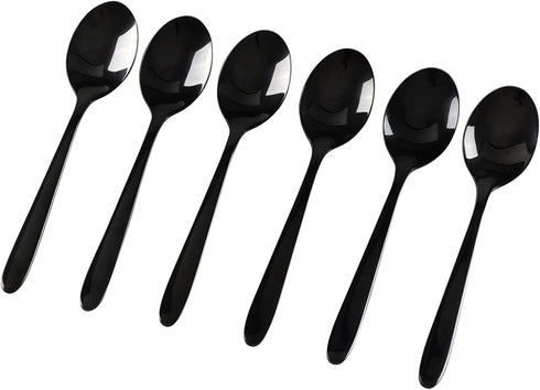 16-Piece Black Stainless Steel Teaspoon, Small Tea Spoon...
