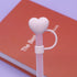Cute Heart-shaped Straw Cover Cap for Stanley Cup, Reusable Silicone Straw Topper, 10mm Dust-Proof Silicone Straw Cover Cute Tumbler Cup Accessori...