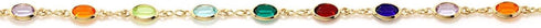 Gem Stone King 10 Inch Multi-Color Crystal and Gold Plated Brass Anklet Bracelet for Women...