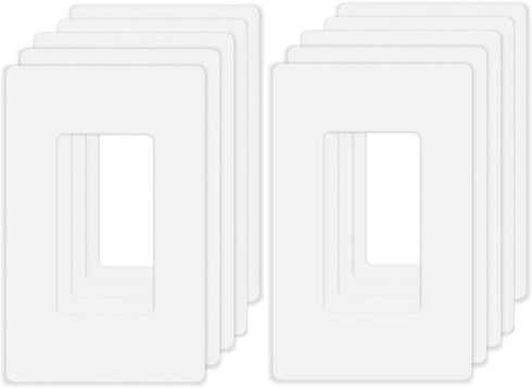 Screwless Decorator Wall Plates 1-Gang Switch Outlet Electrical Cover Pate Unbreakable Thermoplastic Faceplate for Decorative Receptacle Outlet Sw...